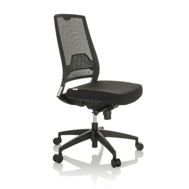 Офісне крісло / Крісло на коліщатках PORTO ECO I з тканинним сидінням / сітчатою спинкою, чорне hjh OFFICE