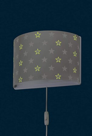 Дитячий настінний світильник - лампа Dalber, дитяча настінна лампа, бра, зірки, зірки, сірий