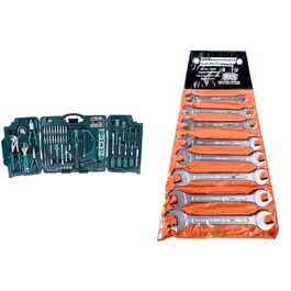 Набір інструментів Brüder Mannesmann 89 предметів, універсальний, сталь Chrome-Vanadium: пила, молоток, плоскогубці, ключі, тріскачка, рівень M29085