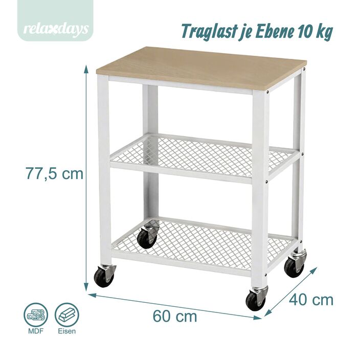 Візок кухонний Relaxdays, 3 ящики