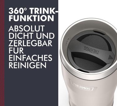 Термос ICON MUG 0,47л, бежевий/пісочний мат, термокружка 470мл, сталевий термос для кави з собою, ізоляційний термос, 7 год гаряче / 22 год холодне, придатний для миття в посудомийній машині, абсолютно герметичний, без BPA 470 мл Бежевий / Пісочний мат