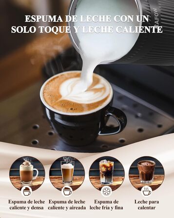 Електричний піноутворювач молока 5-в-1: автоматичний, великий об'єм, для капучино, лате, гарячого шоколаду, миється в посудомийній машині (350мл)