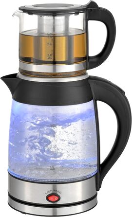 Електричний чайник-заварник Teekocher: скло, фільтр від накипу, 2200 Вт, захист від перегріву
