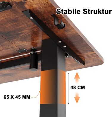 Електричний регульований стіл JUMMICO Standing Desk, висота регулюється, з функцією пам'яті, білий (180 x 80 см, коричневий)