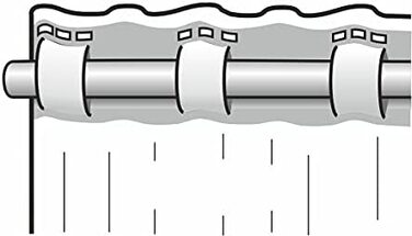 Шарф Альбані з зав'язкою для штор і потайними петлями / Луї / 245x135 см, (175x135 см, бетон)