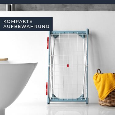 Розкладна сушарка для білизни XXL, 20 м сушильної поверхні, економна, стабільна, чорна з прищіпками для маленької білизни (Блакитний Невада)