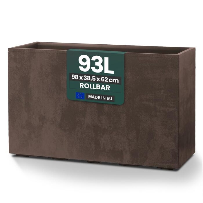 Плантатор Kreher XL Millennium: різні розміри та кольори. Імітація натурального каменю (коричневий, бежевий, антрацит, сірий). З міцного пластику. Роздільник простору (прямокутний)