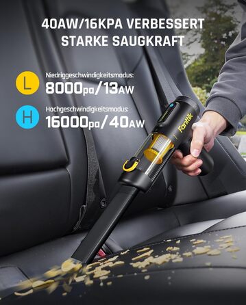 Бездротовий автомобільний пилосос Fanttik Slim V10 Mix 4-в-1, потужність 16 кПа, з LED-дисплеєм та функцією обдуву для авто, офісу та клавіатур