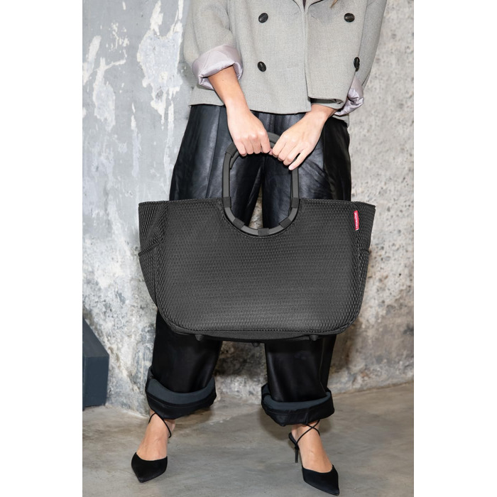 Сумка Reisenthel Loopshopper L – містка, з відділеннями, з перероблених PET-пляшок, золотий (Mesh Black)