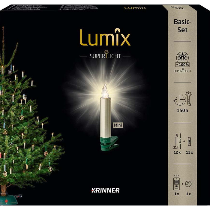 LED-іграшки для ялинки Lumix® Superlight Mini Metallic, комплект 12 шт. з IR-пультом, Cashmere