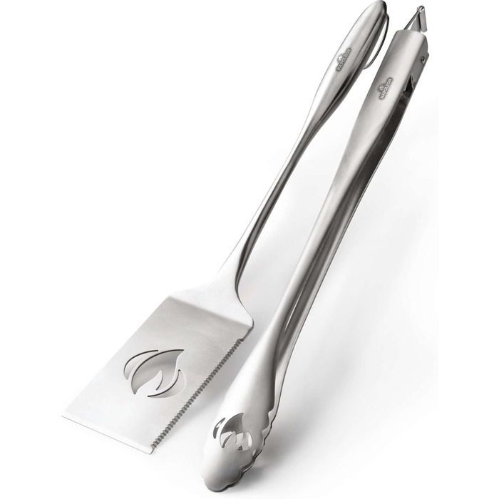 Набір інструментів для гриля Napoleon 70033 - PRO з нержавіючої сталі (2 шт.) - Преміум якість, з ручками, з затискачем та шпателем