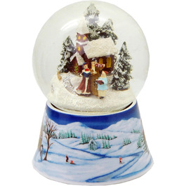Шнеекюгель Різдвяна Прогулянка: Ностальгійна Зимова Пейзаж на Підставці з Мелодією, 100 мм, 20099