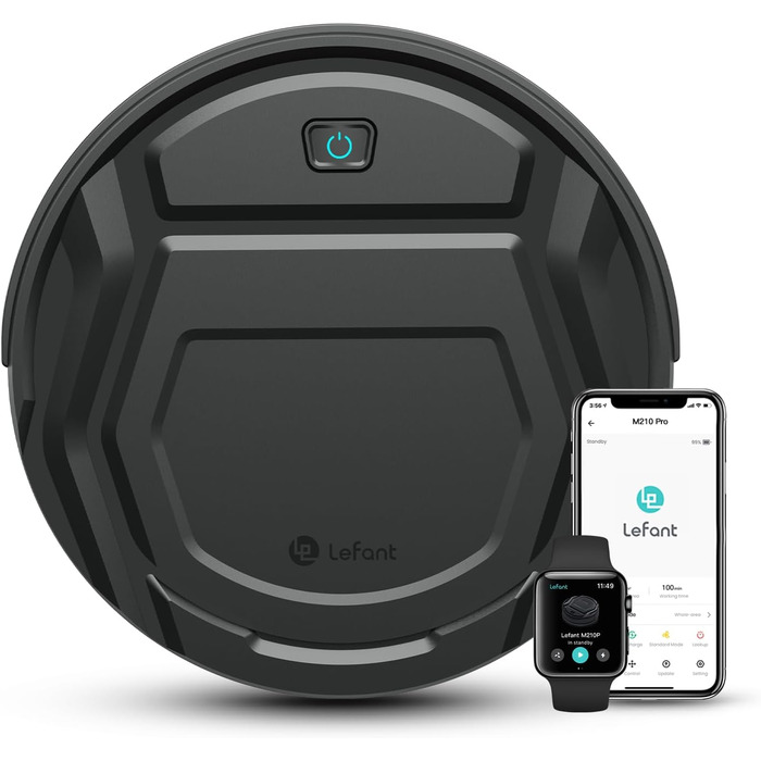 Робот-пилосос LEFANT M210P: потужний, для твердих підлог, з Wi-Fi, Bluetooth, Alexa, 2200Pa, для шерсті тварин