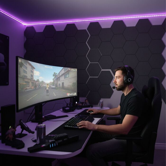 Набір шестикутних акустичних панелей Relaxdays, самоклеючі