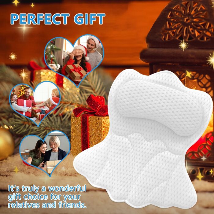 Підголовник для ванни REEZEIVI з 6 присосками (білий)