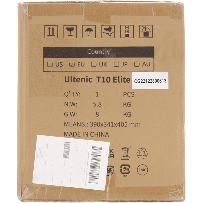 Робот-пилосос Ultenic T10 Elite з функцією миття підлоги, пилосос з всмоктувальною станцією, мішок для пилу 3 л, час роботи 160 хв, навігація LiDAR, робот-пилосос для килимів і шерсті домашніх тварин, керування APP/Alexa