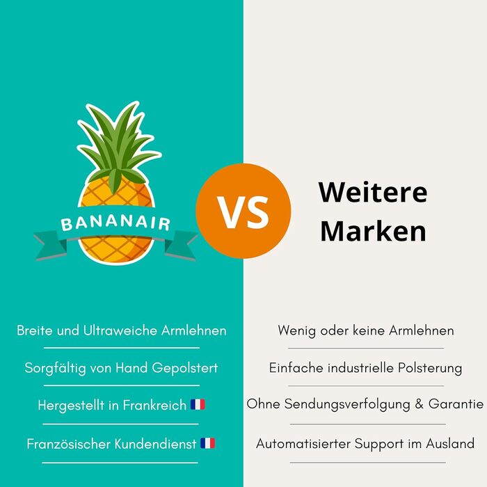 Подушка-крісло Bananair для ліжка та дивану з м'якої тканини Cord, знімний чохол, м'яка та комфортна, з підтримкою спини та підлокітниками, ергономічне сидіння (кремово-білий)