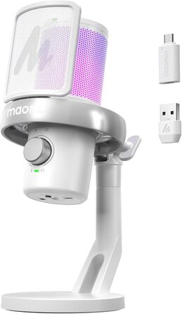MAONO DM40 PRO: Бездротовий мікрофон для ПК з RGB-підсвічуванням та ШІ-зміною голосу