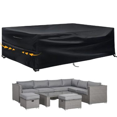 Водонепроникний чохол для садово-патіо меблів GARPROVM, 280x204x106 см, Оксфорд