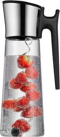 Скляна карафа WMF Basic з кришкою, 1,5 л - скляна посуда для води з нержавіючої сталі