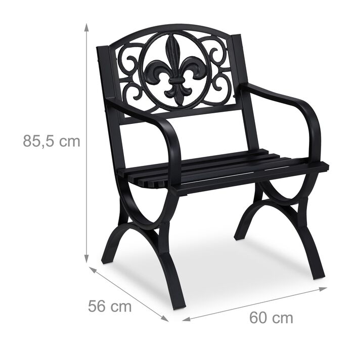 Relaxdays Металевий садовий стілець у стилі ретро
