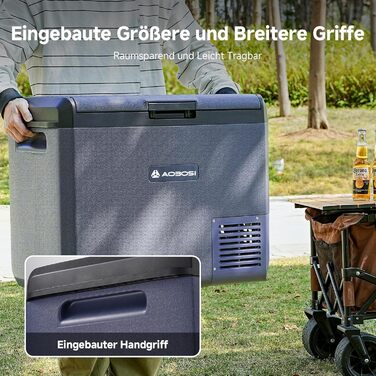 Автомобільний компресорний холодильник AAOBOSI 60л: IPX4, -20°C/+20°C, 12/230V для авто, кемпінгу, подорожей