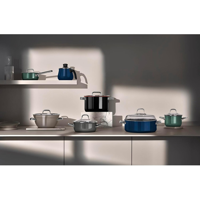 Набір каструль WMF Fusiontec 4 шт, індукція, нержавіюча сталь, чорний, Made in Germany (16/20/24 см)