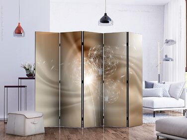 Роздільник кімнати Murando з 3D ефектом, абстрактний дизайн, сірий та білий, 225x172 см, 5 частин