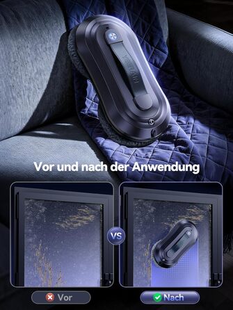 Робот для миття вікон Yeerain з функцією розпилення, потужність всмоктування 7000Pa, тиха робота, 3 режими очищення, інтелектуальна навігація, розпізнавання країв, в комплекті 10 мікрофібрових серветок сірого кольору 'Зоряне небо'