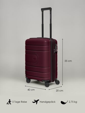 Набір валіз REDOLZ Hartschalen 3 шт. | Розширювані, з TSA-замком, з поліпропілену | S+ (55 см)