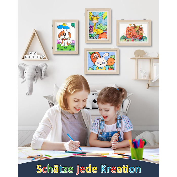 Дерев'яна рамка для дитячих малюнків Ciscle A3, для творчості, школи та дому