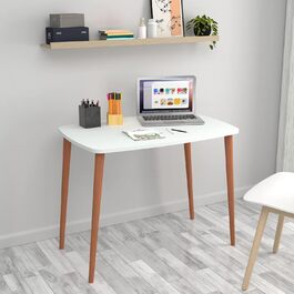Письмовий стіл Kongsberg Комп'ютерний стіл 70 x 90 x 60 см PC Стіл Робочий стіл для домашнього офісу Офіс (білий)