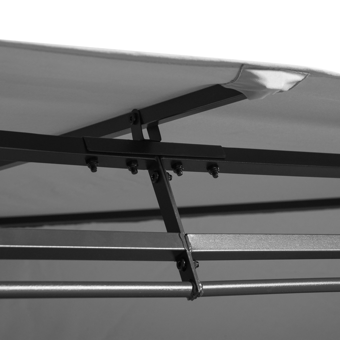 Садова альтанка Outsunny Gazebo 3x4 м з 6 бічними панелями, намет для вечірок, шатро з подвійним дахом, водонепроникний, темно-сірий для саду та заходів