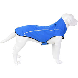 Дощовик для собак Mile High Life регульована водонепроникна одяг для домашніх тварин Легка дощовик зі світловідбиваючою смугою Легка застібка для входу (М, Синій)