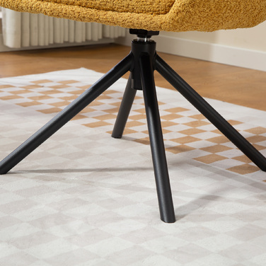 Крісло-шезлонг, м'яке крісло з комфортною сидінням, поворотне, приємне на дотик, витримує до 120 кг, жовте