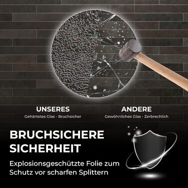 Дзеркало для ванної кімнати BR Bringer LED кругле 80см з підсвічуванням, антизапарюванням, регулюванням яскравості, 3 кольори світла, сенсорне управління та функція пам'яті (BRRS201)