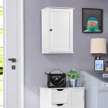 Шафа навісна Yaheetech з однією дверцятами, 35x21x55 см (білий)