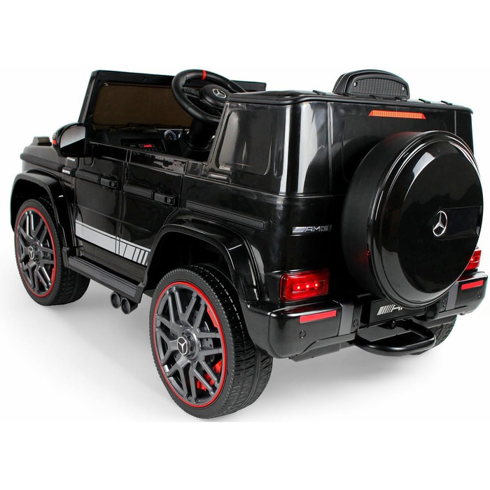 Дитячий електромобіль Mercedes G63 AMG 4x4, 180 Вт, шкіряне сидіння, 4 амортизатори, EVA-колеса, 12V 9Ah, пульт ДК, чорний