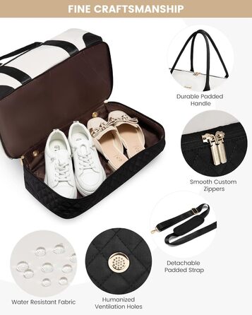 Сумка-мішок LOVEVOOK для жінок: дорожня, спортивна, з відділенням для взуття та мокрих речей, 2 шт. у наборі, 35л, бежевий & хакі