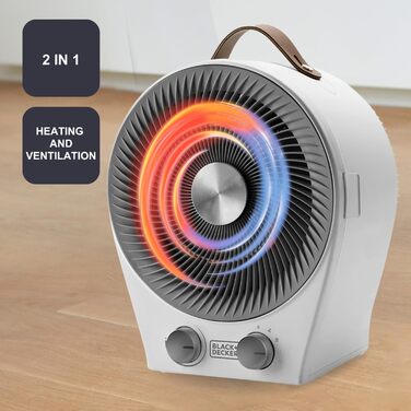 Обігрівач та вентилятор 2-в-1 BLACK+DECKER BXFSH2000E, 2000 Вт, білий