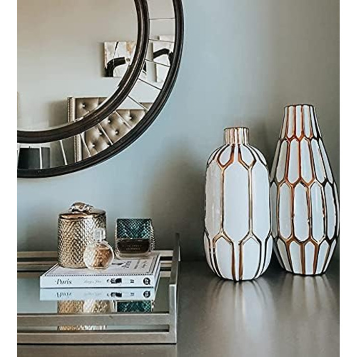 Ваза Ashley Furniture Signature Design, Mohsen, золотий декор, білий, 2 шт.