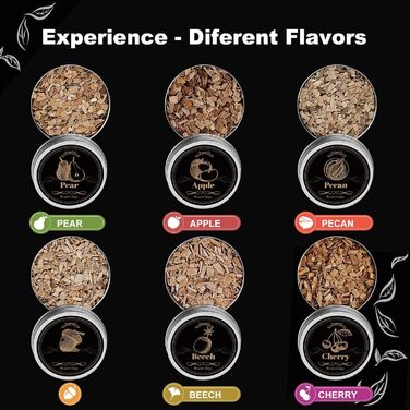 Набір для копчення віскі: 6 видів тирси, 2 склянки, 2 форми для льоду, для коктейлів, подарунок для чоловіків, батька, чоловіка (без бутану), дерев'яний