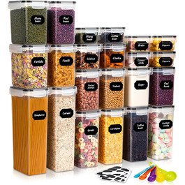 Набір контейнерів для зберігання продуктів 22 шт. з кришкою, BPA-Free, для крупи, макаронів, кави (2,8 L/2 L/1,4 L/0,8 L/0,52 L)