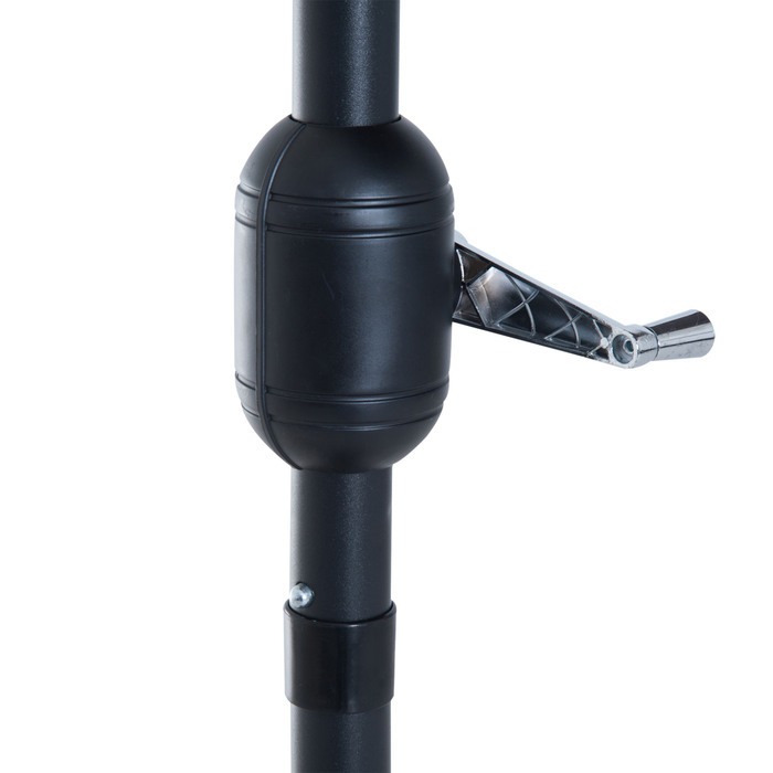 Сонячний парасоль з ручним механізмом, садовий парасоль, парасоль для ринку, металевий, напівкруглої форми, сірий+чорний