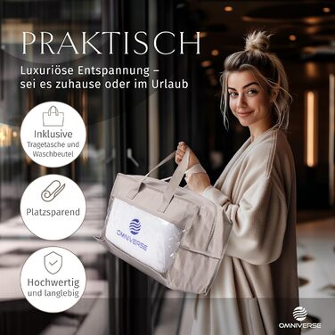 Подушка для ванни Omniverse Ganzkörper 125×40 см, для зросту 160–180 см, для гладких поверхонь, швидковисихаюча, для чутливої шкіри, біла