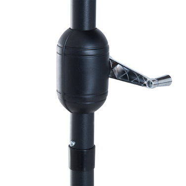 Сонячний парасоль з ручним механізмом, садовий парасоль, парасоль для ринку, металевий, напівкруглої форми, сірий+чорний