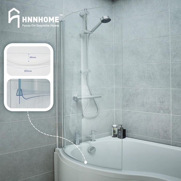 Ущільнювач для душової кабіни HNNHOME, 1м, скло 6-8мм, ущільнювач для душових дверей, ущільнює зазори до 20мм