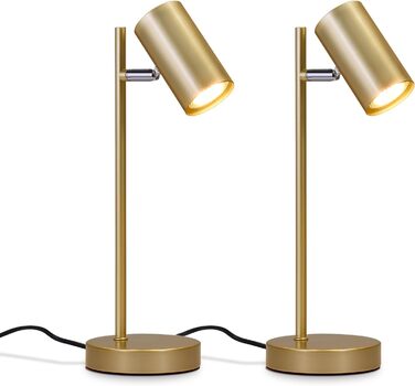 Настільна лампа 2ER Gold: регульована, для спальні, вітальні, офісу, з металу, з вимикачем