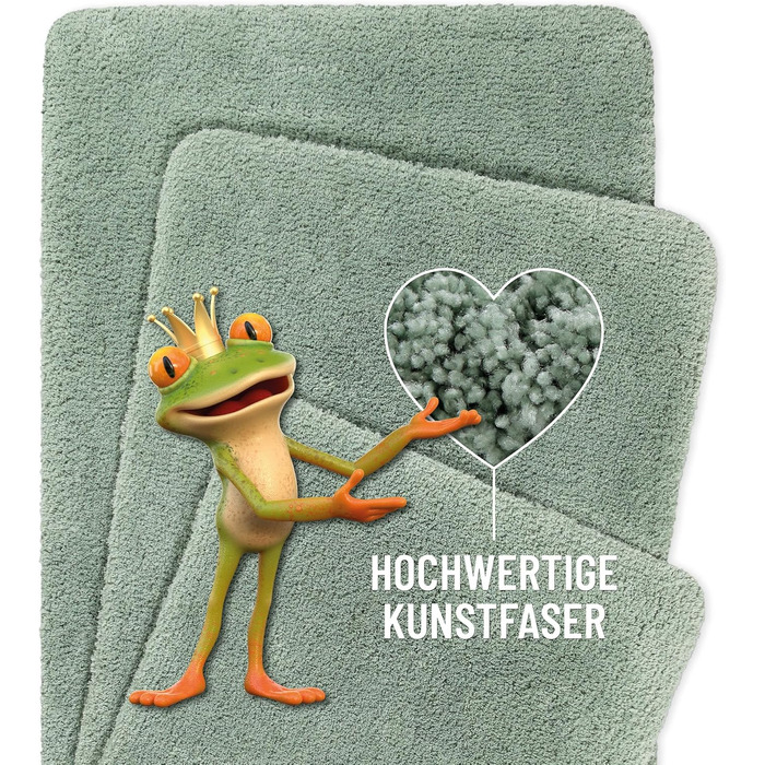 Килимок для ванної кімнати з м'якого флюсу, антиковзкий, придатний для прання, Salbei (55 x 65 см)