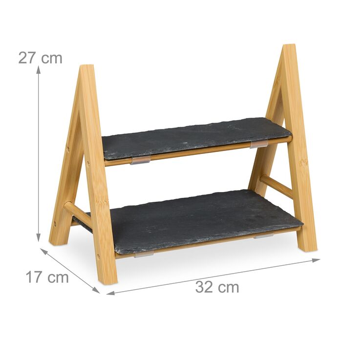 Relaxdays Двоярусна етажерка з підкладками з шиферу